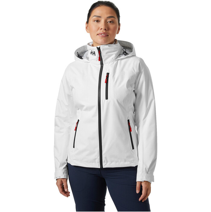 2024 Helly Hansen Mujer Crew Chaqueta De Vela De Capa Intermedia Con Capucha 2.0 34447 - White